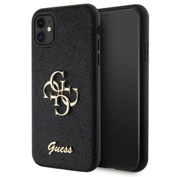 Guess GUHCN61HG4SGK case for iPhone 11 / Xr - black Glitter Script Big 4G | Techbox