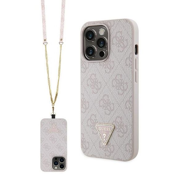 Guess GUHCP13LP4TDSCPP case for iPhone 13 Pro / 13 - pink Crossbody 4G Metal Logo |  Techbox