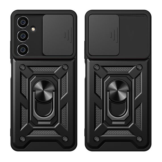 Hybrid Armor Camshield case for Samsung M54 with camera cover - black | Techbox
