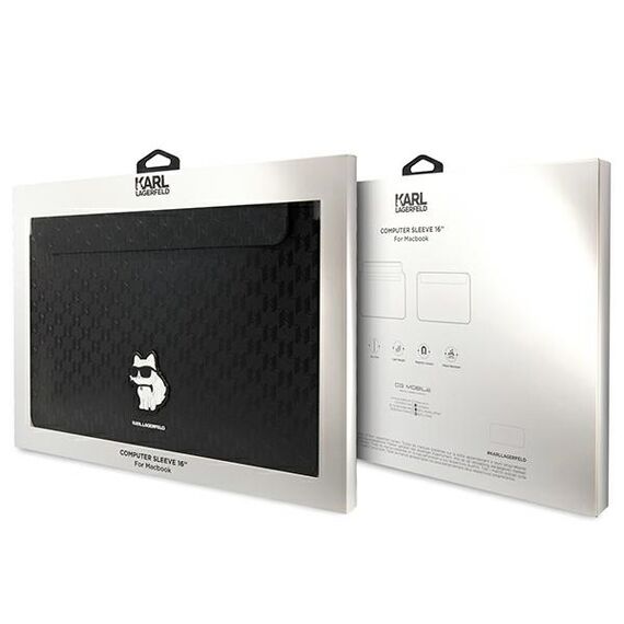 Karl Lagerfeld Saffiano Monogram Choupette case for a 16" laptop - black | Techbox