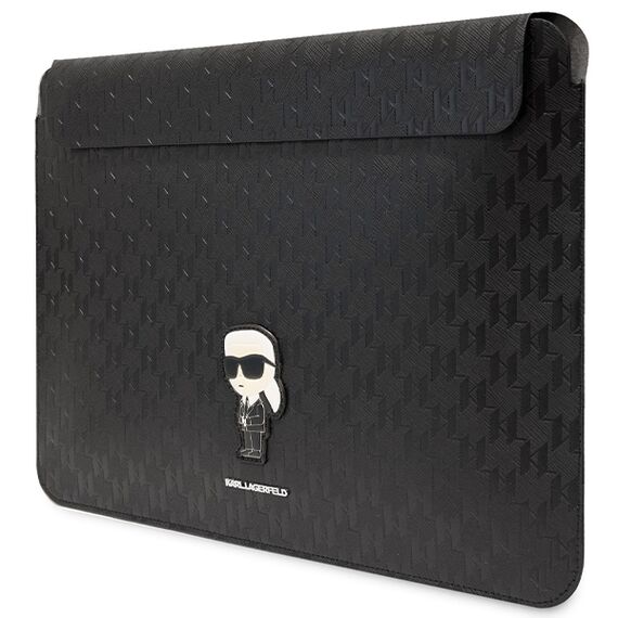 Karl Lagerfeld Saffiano Monogram Ikonik case for a 16" laptop - black | Techbox