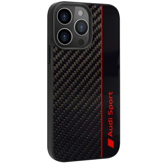 Audi Carbon Fiber Stripe iPhone 13 Pro Max 6.7" black/black hardcase AUS-TPUPCIP13PM-R8/D1-BK - Apple Cases - Cases - Techbox