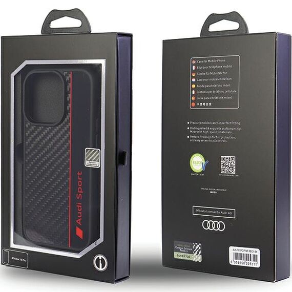 Audi Carbon Fiber Stripe iPhone 13 Pro Max 6.7" black/black hardcase AUS-TPUPCIP13PM-R8/D1-BK - Apple Cases - Cases - Techbox