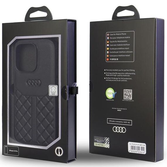 Audi Genuine Leather iPhone 13 Pro / 13 6.1" black/black hardcase AU-TPUPCIP13P-Q8/D1-BK - Apple Cases - Cases - Techbox