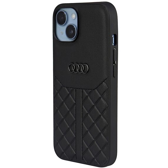 Audi Genuine Leather iPhone 14 6.1" black/black hardcase AU-TPUPPCIP14-Q8/D1-BK | Techbox