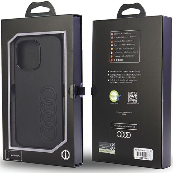Audi Synthetic Leather iPhone 13 Pro / 13 6.1" black/black hardcase AU-TPUPCIP13P-TT/D1-BK | Techbox