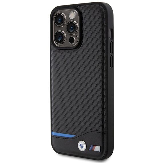 BMW Leather Carbon case for iPhone 15 Pro Max - black | Techbox
