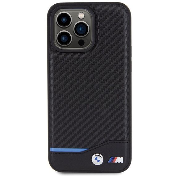 BMW Leather Carbon case for iPhone 15 Pro Max - black | Techbox