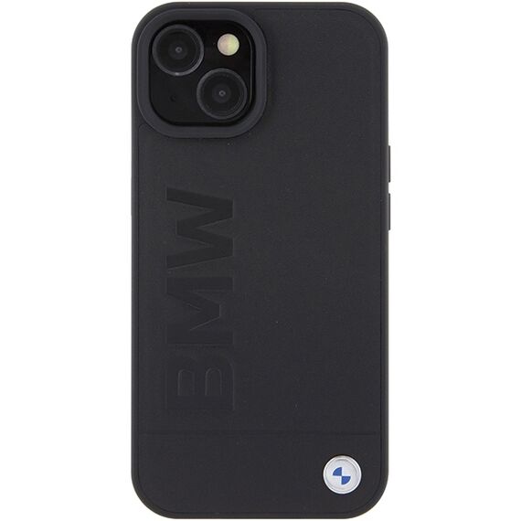 BMW Leather Hot Stamp case for iPhone 15 Plus - black | Techbox