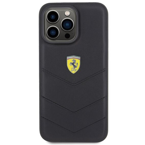 Ferrari Quilted Metal Logo case for iPhone 15 Pro Max - black | Techbox