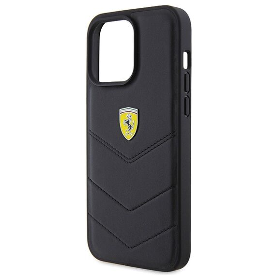 Ferrari Quilted Metal Logo case for iPhone 15 Pro Max - black | Techbox