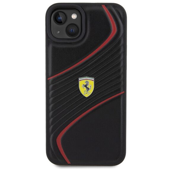 Ferrari Twist Metal Logo case for iPhone 15 Plus - black - Apple Cases - Cases - Techbox