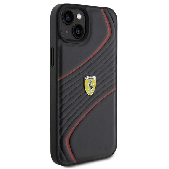 Ferrari Twist Metal Logo case for iPhone 15 Plus - black - Apple Cases - Cases - Techbox