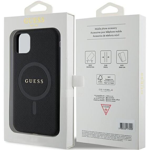 Guess GUHMN61PSAHMCK case for iPhone 11 / Xr - black Saffiano MagSafe - Uncategorized Cases (2) - Cases - Techbox