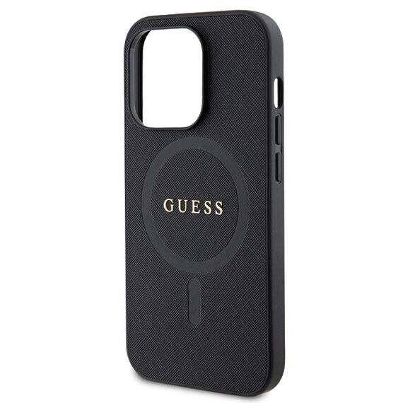 Guess GUHMP14LPSAHMCK case for iPhone 14 Pro - black Saffiano MagSafe | Techbox