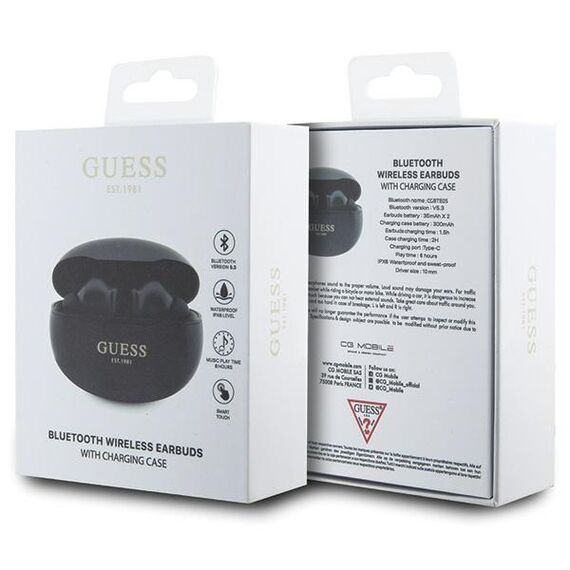 Guess GUTWST50EK TWS Bluetooth headphones + docking station - black Classic EST - Headsets - Speakers & Headphones - Techbox