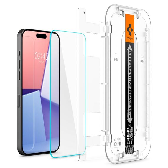 TEMPERED GLASS Spigen GLAS.TR "EZ FIT" 2-PACK IPHONE 15 PRO CLEAR - Apple iPhone - Screen & Camera Protection - Techbox