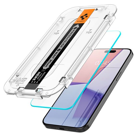 TEMPERED GLASS Spigen GLAS.TR "EZ FIT" 2-PACK IPHONE 15 PRO CLEAR - Apple iPhone - Screen & Camera Protection - Techbox