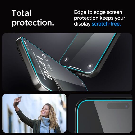 TEMPERED GLASS Spigen GLAS.TR "EZ FIT" 2-PACK IPHONE 15 PRO CLEAR - Apple iPhone - Screen & Camera Protection - Techbox