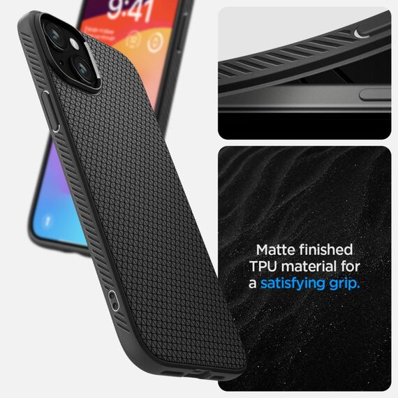 Spigen Liquid Air Case for iPhone 15 Plus - Matte Black | Techbox