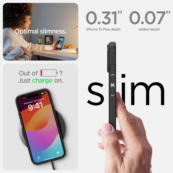 Spigen Liquid Air Case for iPhone 15 Plus - Matte Black | Techbox