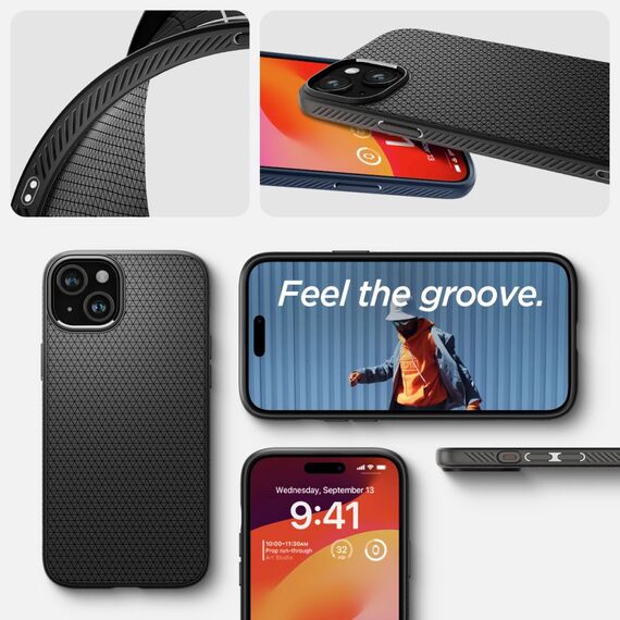 Spigen Liquid Air Case for iPhone 15 Plus - Matte Black | Techbox