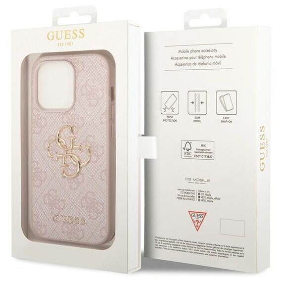Guess 4G Big Metal Logo case for iPhone 15 Pro - pink | Techbox