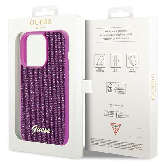 Guess Disco Metal Script case for iPhone 15 Pro - pink - Apple Cases - Cases - Techbox