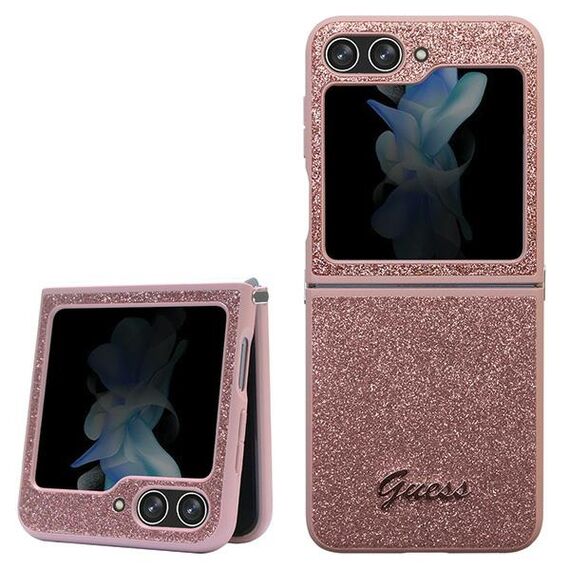 Guess Glitter Script case for Samsung Galaxy Z Flip 5 - pink | Techbox