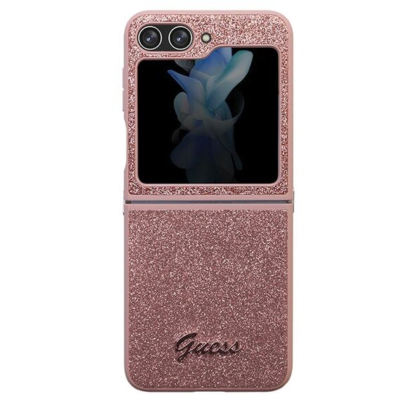 Guess Glitter Script case for Samsung Galaxy Z Flip 5 - pink | Techbox