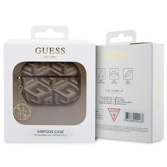 Guess GUAP2PGCE4CW case for AirPods Pro 2 cover - brown GCube Charm | Techbox