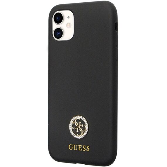 Guess GUHCN614DGPK Case for iPhone 11 / Xr - Black Silicone Logo Strass 4G - Uncategorized Cases (2) - Cases - Techbox