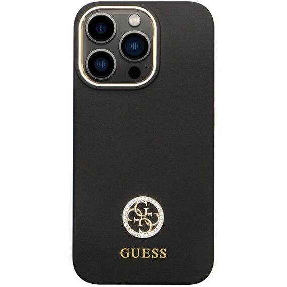 Guess GUHCP13LM4DGPK case for iPhone 13 Pro / 13 - black Silicone Logo Strass 4G | Techbox