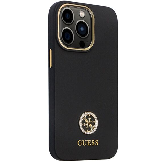 Guess GUHCP13LM4DGPK case for iPhone 13 Pro / 13 - black Silicone Logo Strass 4G | Techbox