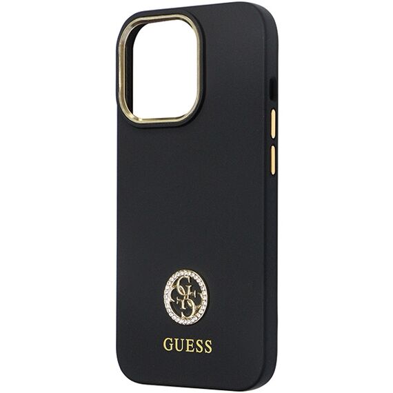Guess GUHCP13LM4DGPK case for iPhone 13 Pro / 13 - black Silicone Logo Strass 4G | Techbox
