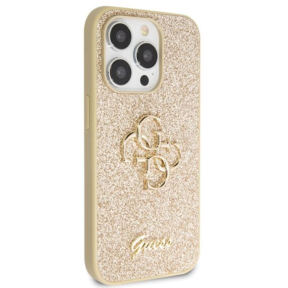 Guess GUHCP14LHG4SGD case for iPhone 14 Pro - gold Glitter Script Big 4G - Apple Cases - Cases - Techbox