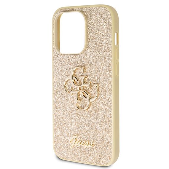 Guess GUHCP14LHG4SGD case for iPhone 14 Pro - gold Glitter Script Big 4G - Apple Cases - Cases - Techbox