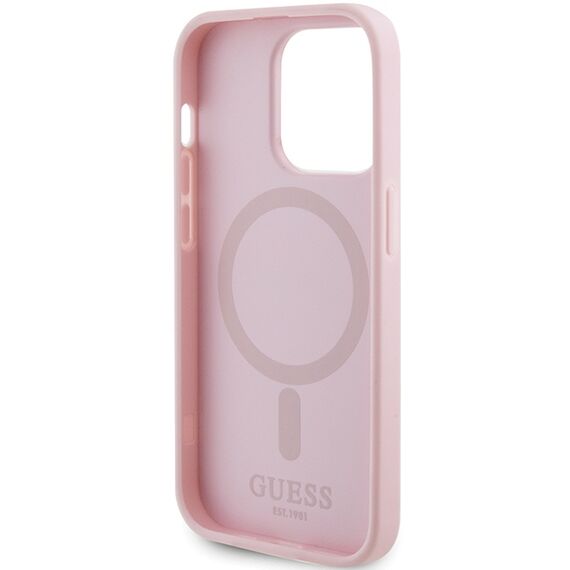 Guess GUHMP14LPSAHMCP case for iPhone 14 Pro - pink Saffiano MagSafe | Techbox