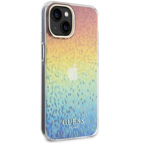 Guess IML Faceted Mirror Disco Iridescent case for iPhone 15 - multicolored | Techbox