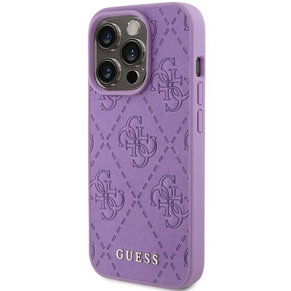 Guess Leather 4G Stamped case for iPhone 15 Pro - purple - Apple Cases - Cases - Techbox