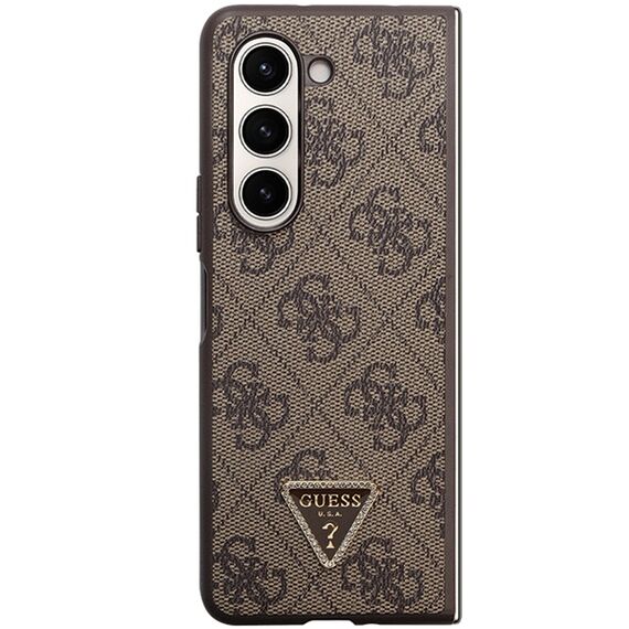 Guess Leather 4G Triangle Strass case for Samsung Galaxy Z Fold 5 - brown - Samsung Cases - Cases - Techbox