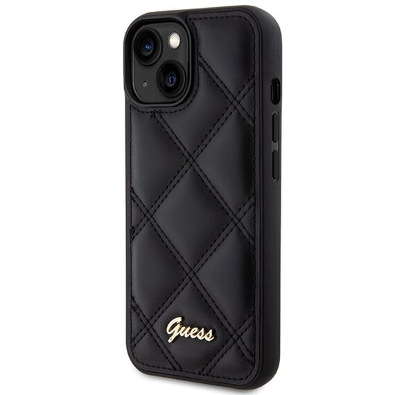 Guess Quilted Metal Logo case for iPhone 15 - black - Uncategorized Cases (2) - Cases - Techbox