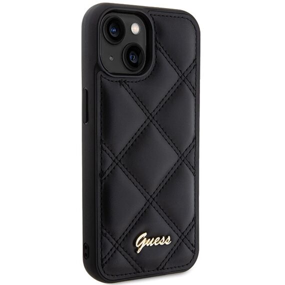 Guess Quilted Metal Logo case for iPhone 15 - black - Uncategorized Cases (2) - Cases - Techbox