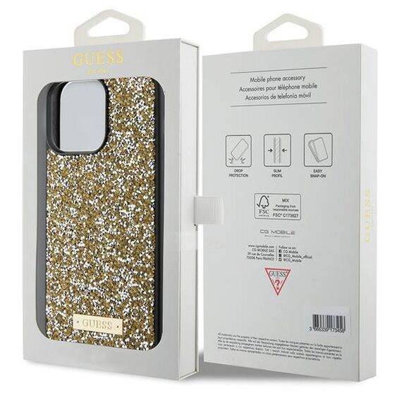 Guess Rhinestone Metal Logo case for iPhone 15 Pro Max - yellow | Techbox
