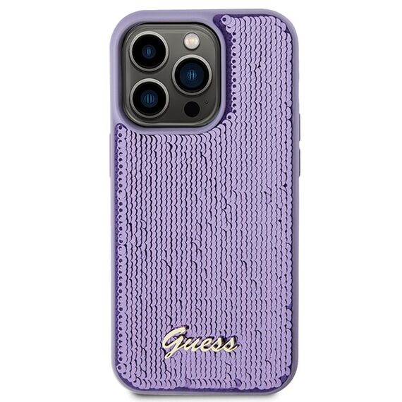 Guess Sequin Script Metal case for iPhone 15 Pro Max - purple | Techbox