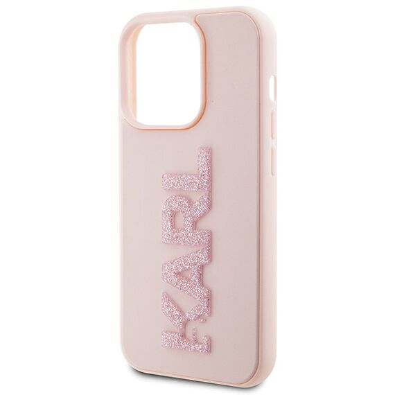 Karl Lagerfeld 3D Rubber Glitter Logo case for iPhone 15 Pro Max - pink - Apple Cases - Cases - Techbox