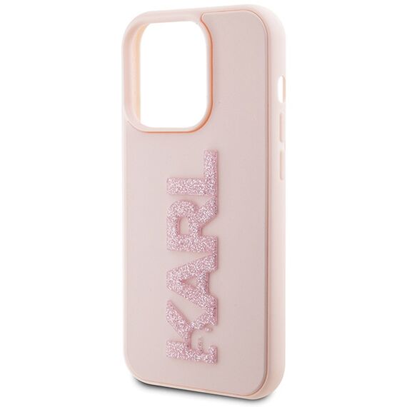 Karl Lagerfeld 3D Rubber Glitter Logo case for iPhone 15 Pro - pink - Apple Cases - Cases - Techbox