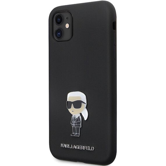 Karl Lagerfeld KLHCN61SMHKNPK case for iPhone 11 / Xr - black Silicone Ikonik Metal Pin - Uncategorized Cases (2) - Cases - Techbox