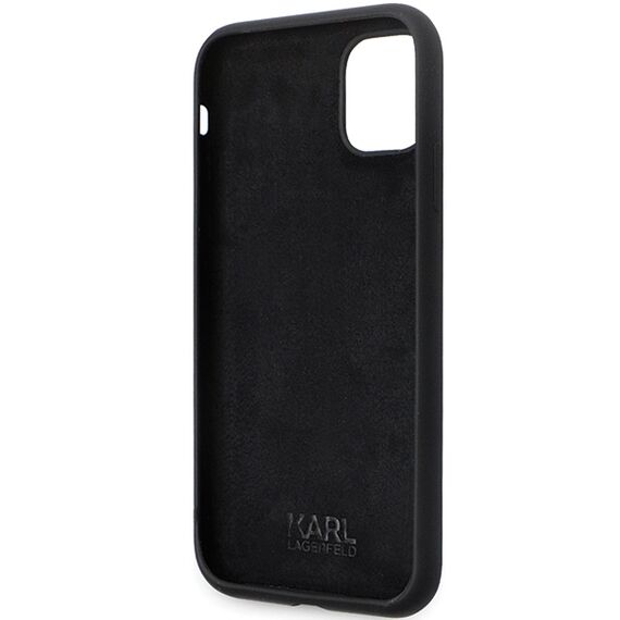 Karl Lagerfeld KLHCN61SMHKNPK case for iPhone 11 / Xr - black Silicone Ikonik Metal Pin - Uncategorized Cases (2) - Cases - Techbox