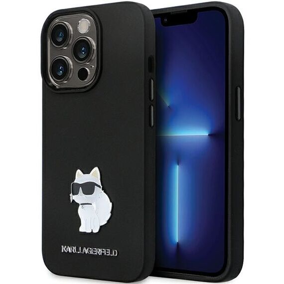 Karl Lagerfeld KLHCP14LSMHCNPK case for iPhone 14 Pro - black Silicone C Metal Pin - Apple Cases - Cases - Techbox